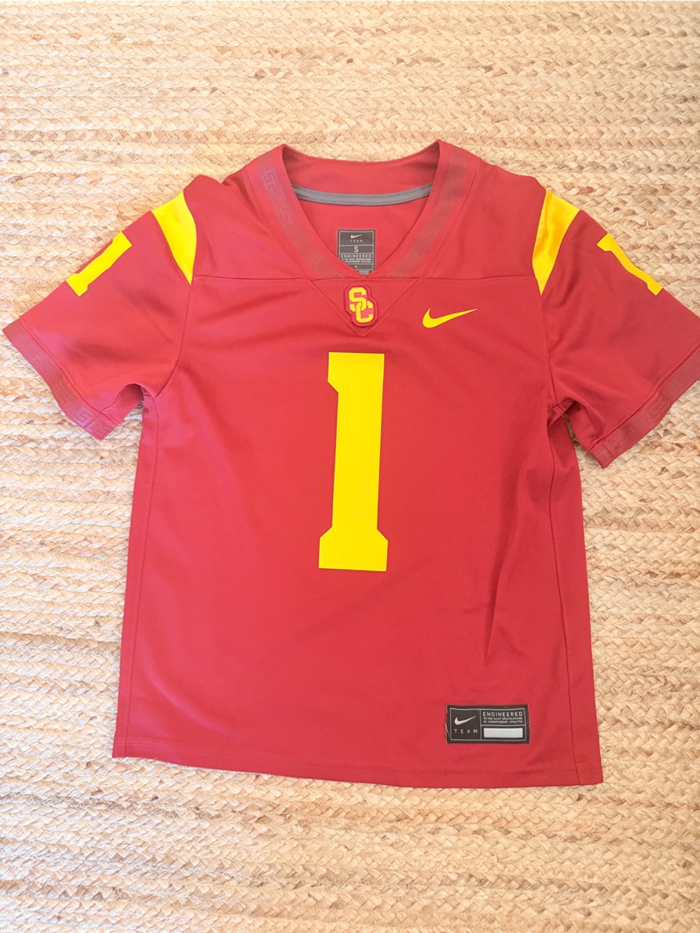 Nike Kids USC Red & Yellow Football Jersey #1
